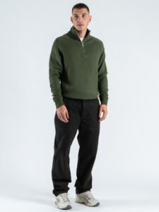 GIANNI LUPO Maglione regular con mezza tip e toppe GL35252 Military (2)