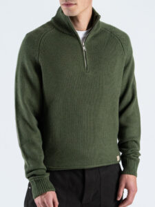 GIANNI LUPO Maglione regular con mezza tip e toppe GL35252 Military (3)