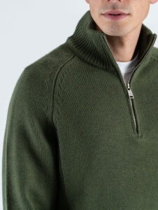 GIANNI LUPO Maglione regular con mezza tip e toppe GL35252 Military (4)