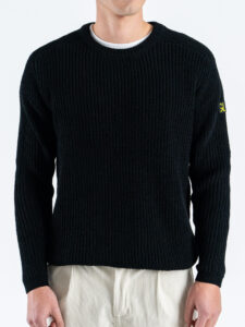 GIANNI LUPO Maglione regular girocollo con toppe sulle maniche GL35240 Black (3)