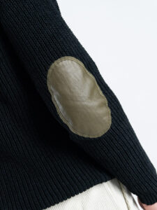 GIANNI LUPO Maglione regular girocollo con toppe sulle maniche GL35240 Black (7)