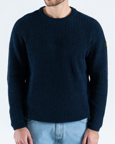 GIANNI LUPO Maglione regular girocollo con toppe sulle maniche GL35240 Navy 1 Home