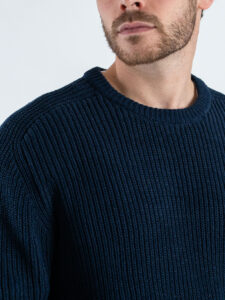 GIANNI LUPO Maglione regular girocollo con toppe sulle maniche GL35240 Navy (4)