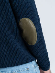 GIANNI LUPO Maglione regular girocollo con toppe sulle maniche GL35240 Navy (5)