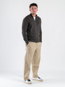 GIANNI LUPO Maglione regular in viscosa con colletto e zip intera GL35152 Military2