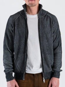 GIANNI LUPO Maglione regular misto lana con colletto, zip intera e tasche GL35260 Black3