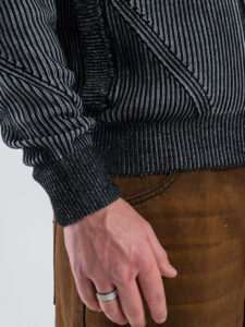 GIANNI LUPO Maglione regular misto lana con colletto, zip intera e tasche GL35260 Black5