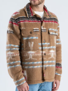 Giacchetta regular in fantasia, lana cotta con bottoni e tasche frontali CORDOVA Cammello (3)