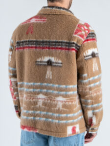 Giacchetta regular in fantasia, lana cotta con bottoni e tasche frontali CORDOVA Cammello (5)