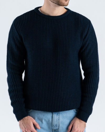 IMPERIAL Maglione regular girocollo lavorato in misto lana M81416340 Blu 1 Home