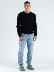 IMPERIAL Maglione regular girocollo lavorato in misto lana M81416340 Nero (2)