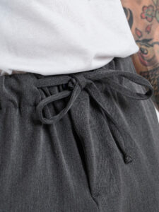 IMPERIAL Pantalone a gamba mobida in poliviscosa con coulisse in vita PE70KXW Asfalto3