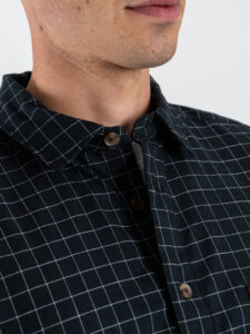 ONLY&SONS Camicia a quadri in flanella con taschino BARNEY 22034637 Jet balckEgret (5)