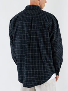 ONLY&SONS Camicia a quadri in flanella con taschino BARNEY 22034637 Jet balckEgret (8)