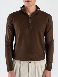 OVER-D Lupetto con zip OC1F2W5M25 Moro1