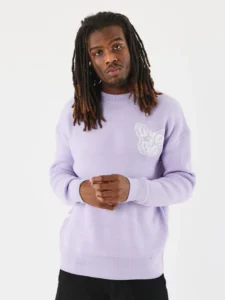 PXP Maglione a girocollo con stampa farfalla fronteretro 2522143 lilla