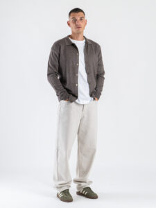 SEINSE Cardigan con bottoni e colletto MI3142SS Fango (2)