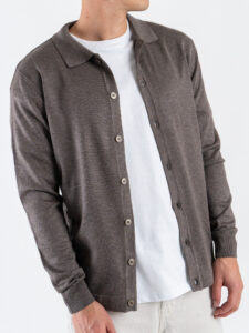 SEINSE Cardigan con bottoni e colletto MI3142SS Fango (3)