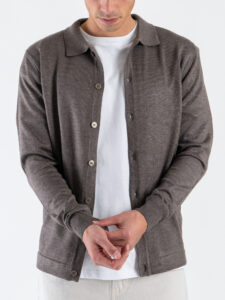 SEINSE Cardigan con bottoni e colletto MI3142SS Fango (4)