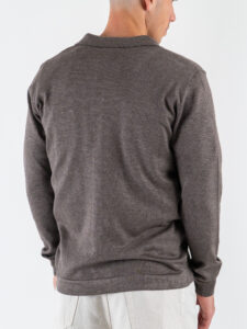 SEINSE Cardigan con bottoni e colletto MI3142SS Fango (8)