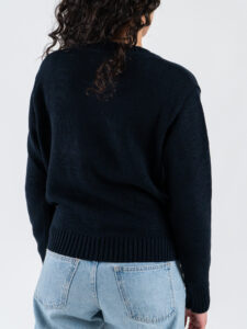 SUPERCULTURE Maglione regular da donna girocollo misto lana con ricamo CHAMONIX Sky club AK5113 Blu5