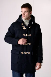 V2 Montgomery punto riso in misto lana con cappuccio e bottoni MONTRISBL 2 Blu