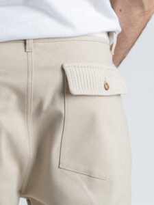 BL11 Pantalone loose in cotone con inserti in velluto 05BL2577264 Kasha (1)