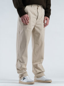 BL11 Pantalone loose in cotone con inserti in velluto 05BL2577264 Kasha (4)