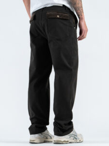 BL11 Pantalone loose in cotone con inserti in velluto 05BL2577264 Moro (4)