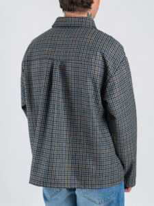 Camicia crop over in misto lana fantasia pied de poule 002 Grigio (7)