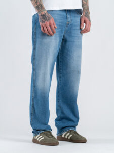 ESTASI Jeans baggy fit senza rotture RONALDINHO Medium Blue (2)