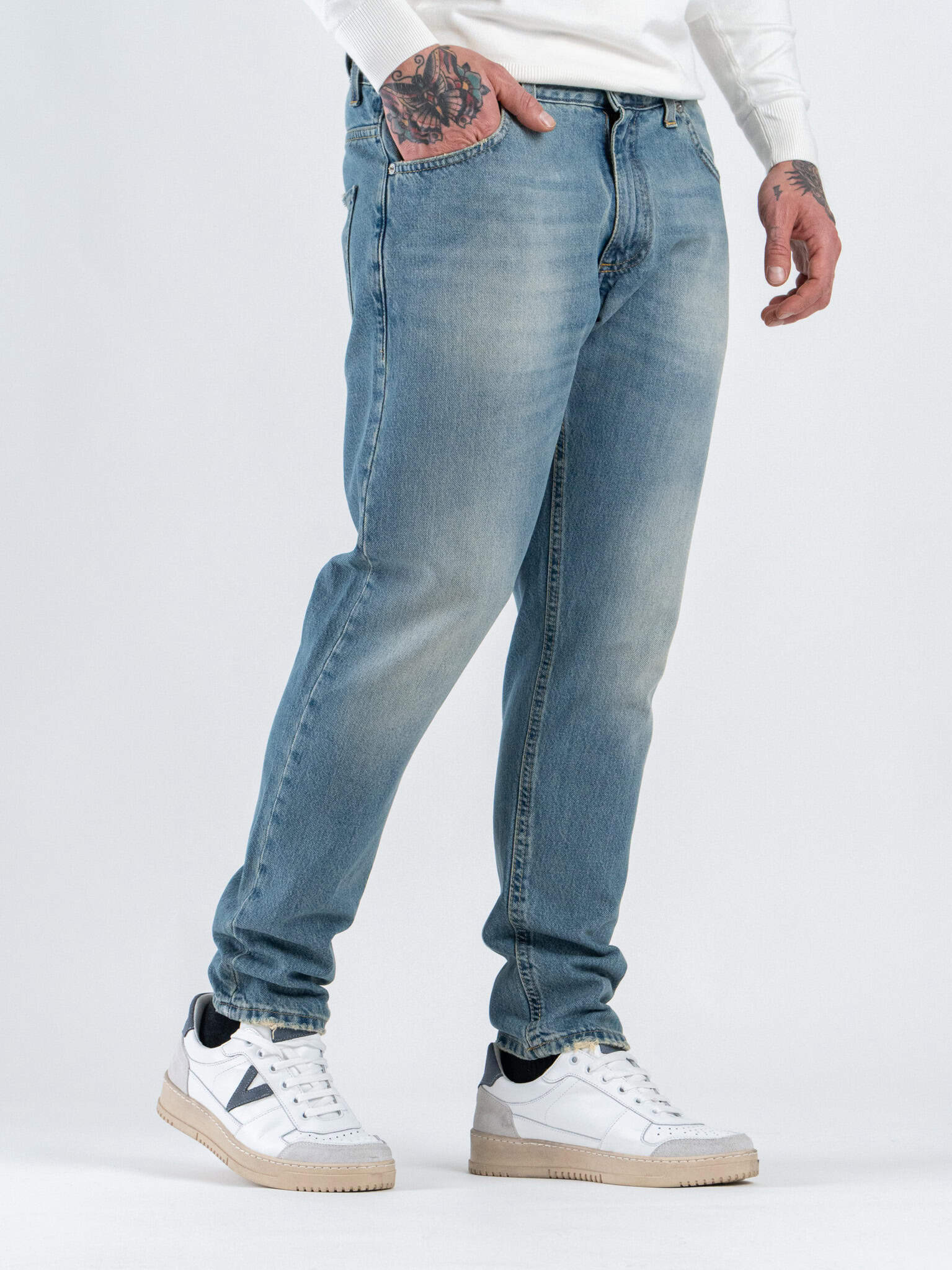 ESTASI Jeans regular fit slavato senza rotture DEL PIERO Medium Blue