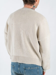 ESTASI Maglione girocollo regular crop NADAL Avorio (5)