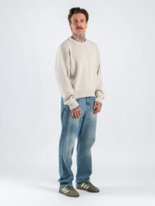 ESTASI Maglione girocollo regular crop NADAL Avorio (6)