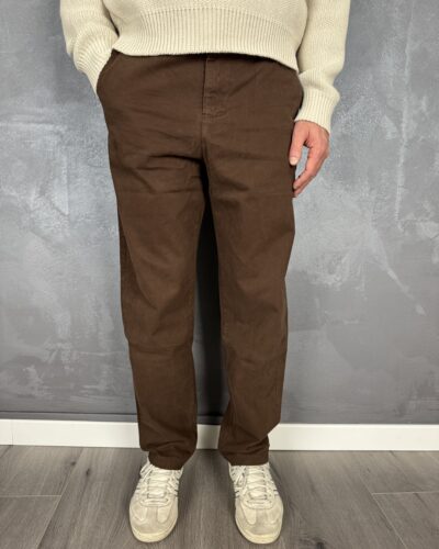 ESTASI Pantalone loose fit in cotone con elastico in vita BAGGIO Cioccolato 1 1 Home