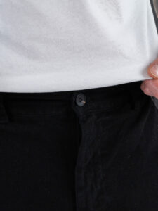 ESTASI Pantalone loose fit in cotone con elastico in vita BAGGIO Nero (3)