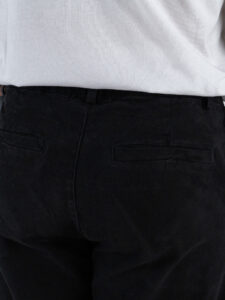 ESTASI Pantalone loose fit in cotone con elastico in vita BAGGIO Nero (5)