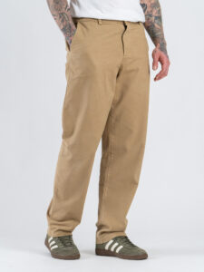 ESTASI Pantalone loose fit in cotone con elastico in vita BAGGIO Sabbia (2)