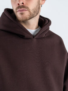 Felpa boxy fit in cotone con cappuccio e tasca a marsupio Moro (4)