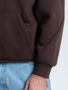 Felpa boxy fit in cotone con cappuccio e tasca a marsupio Moro (5)