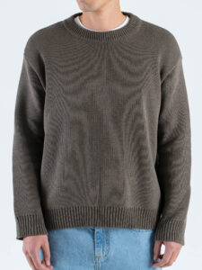 Maglione girocollo morbido in cotone 2587 Fango (1)