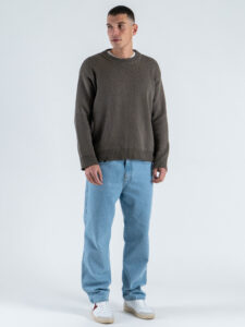 Maglione girocollo morbido in cotone 2587 Fango (2)