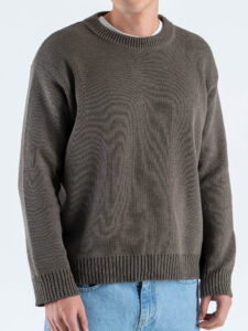 Maglione girocollo morbido in cotone 2587 Fango (3)