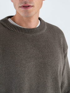 Maglione girocollo morbido in cotone 2587 Fango (4)