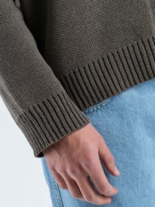 Maglione girocollo morbido in cotone 2587 Fango (5)