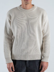 Maglione girocollo morbido in cotone 2587 Panna (1)