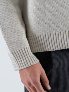 Maglione girocollo morbido in cotone 2587 Panna (5)