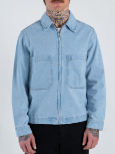 ONLY&SONS Giacchetta boxy over in cotone con tasconi e zip CASSEL 22036039 Light Blue Denim (1)
