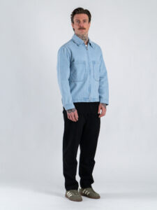 ONLY&SONS Giacchetta boxy over in cotone con tasconi e zip CASSEL 22036039 Light Blue Denim (2)