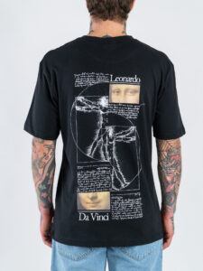 ONLY&SONS T-shirt over in cotone con stampa MONALISA fronteretro 22036580 Jet Black (1)